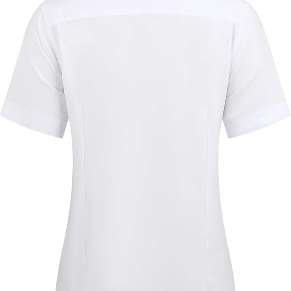 Womens Stain Shield Dress Shirts Wrinkle Free Short Sleeve Solid Tops Blouses Bu - Picture 2 of 6